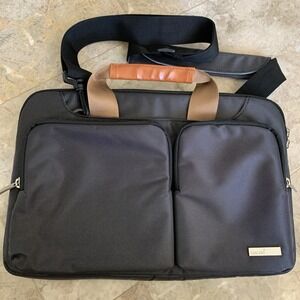 Lacdo 14 Inch 360° Protective Laptop Shoulder Bag Sleeve Case Gray Black Macbook